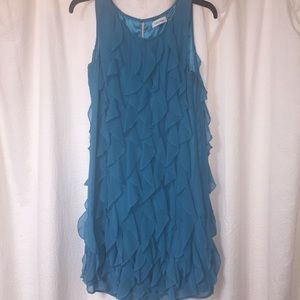 Calvin Klein sleevless size 8 turquoise dress NWOT